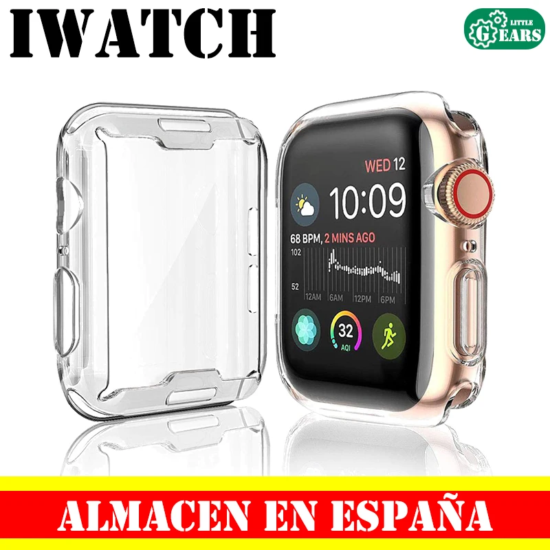Apple Watch case 4 3 2 1 38 40 42 44MM iWatch TPU iWatch Patalla Protector clear silicone Gel case afbeelding