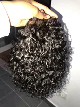Pelucas de encaje frontal de corte pixie Bob, 150, 180, 250%, rizado, cabello humano con cierre de encaje Remy prearrancado