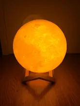 Night-Light Moon-Lamp Touch-Switch Bedroom-Decoration LED Birthday-Gift 3d-Print Rechargeable