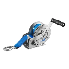 Лебедка ЗУБР 43115-0.5(Тяга 500 кг, нейлоновый трос 8 м, механическая барабанная лебедка