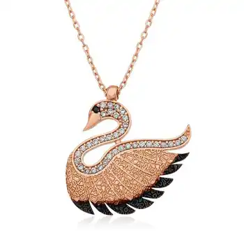 

KUTAYDAN 925 Sterling Silver Swan Lady Necklace
