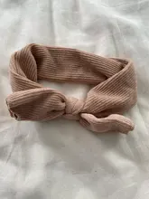 Accesorios para bebé niña, turbante sólido con nudo, diademas con lazo, diadema de punto de conejo, regalo al por mayor, 2019
