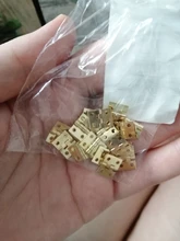 20 unids/lote bisagras de la puerta del gabinete Chapado en latón Mini bisagra decorativo pequeño joyería de madera caja de accesorios de muebles