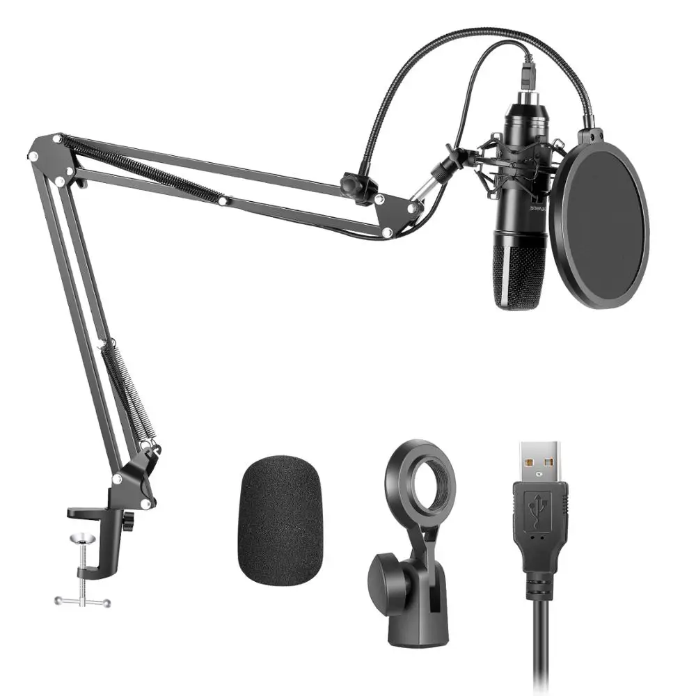 Neewer USB200 микрофон комплект 192 кГц/24 бит Plug & Play кардиоидный конденсаторный со
