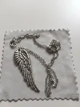 Colgante de alas de Ángel para mujer, cadena cruzada redonda, corta y larga, collar de Color plateado, regalo de joyería