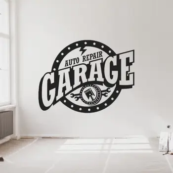 

New Auto Repair Garage Silhouette Wall Sticker Car Service Garage Workshop Decal Wall Art Decoration A001406