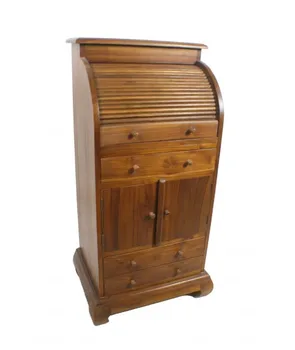 

Desktop with shutter in solid wood teak. Measures: 100x50x35 cm.