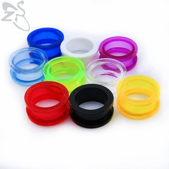 

ZS Men's Ear Plugs&Tunnels Colorful Acrylic Ear Expander Double Horn Ear Stretcher Body Piercing Jewelry pircing oreja cartilago