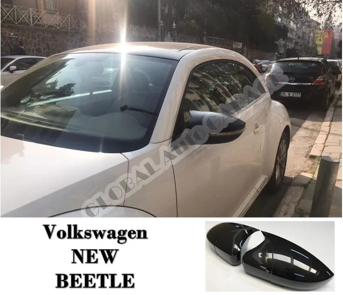 Per Vw Volkswagen New Beetle Bat Mirror Cover 2011-2019 Piano Lucido Nero 2 Pezzi Wing Car Styling Accessorio Auto Universale