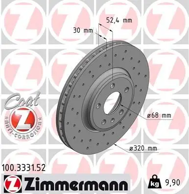Диск тоPмозной ZIMMERMANN 100333152
