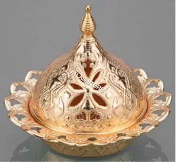 

GOLD color Big size 1pcs Turkish delight palm sugar food palm bowl pattern serve with Kitchen Supplies