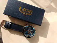 LIGE-Reloj analógico de cuero para Hombre, accesorio de pulsera resistente al agua con cronógrafo, marca de lujo deportivo de complemento masculino con diseño moderno, disponible en color azul, 2021