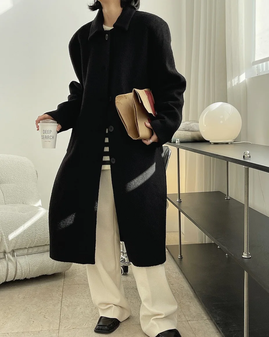 

winter woman long warm coat jacket