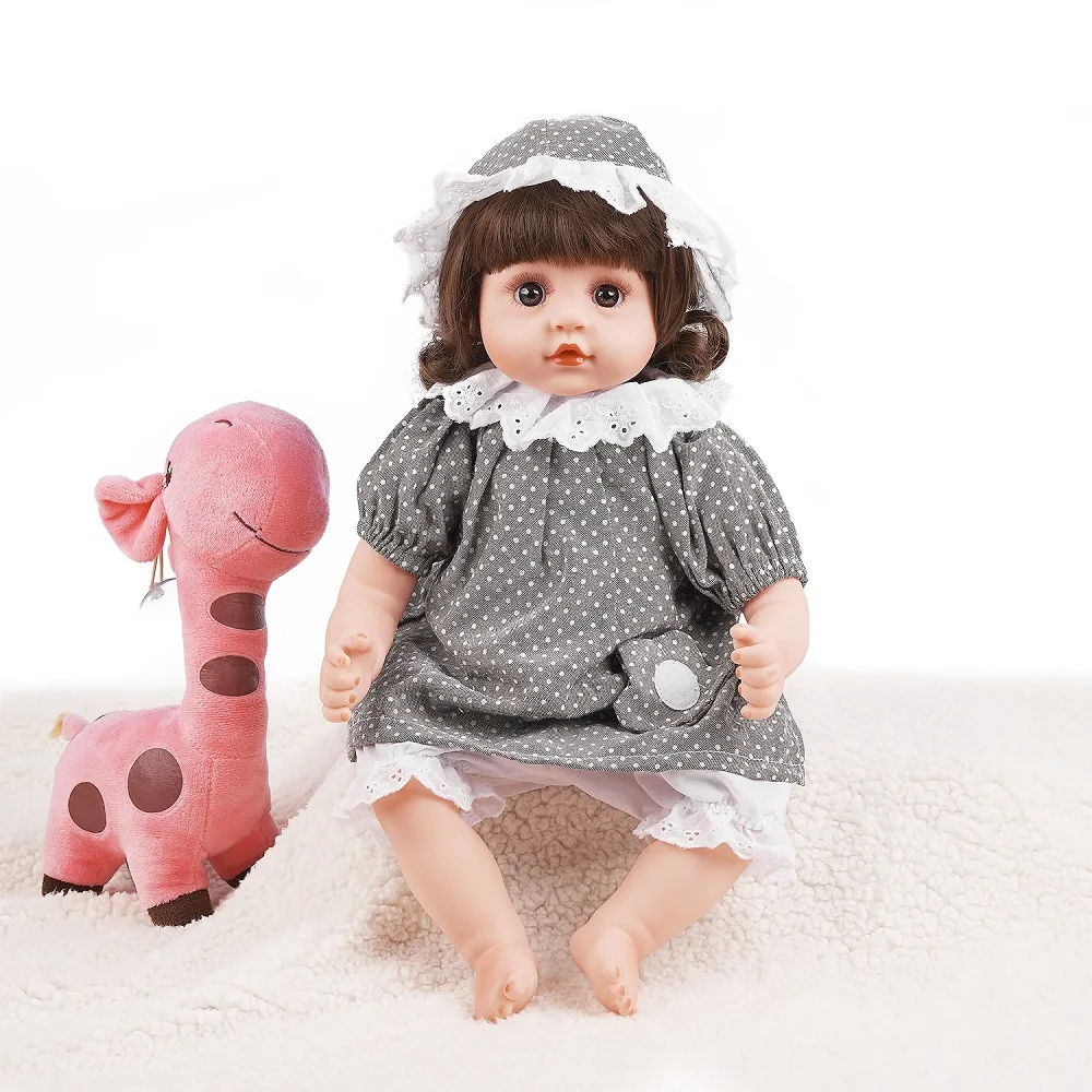 

RBG Cute Sweet Children Toy 17 Inch Reborn Realistic Baby Full Body Soft Vinyl Silicone Doll Chrismas Gift For Girl LoL