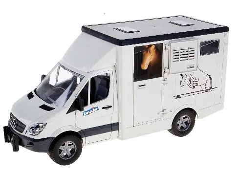 Белый Машинка пластиковая Bruder Mercedes-Benz Sprinter фургон с лошадью - Цвет: Белый