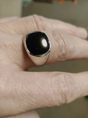 YANHUI Top Quality Black Stone Ring With 18KRGP Stamp 18K Gold 