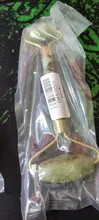 Rodillo masajeador Facial de piedra de Jade Natural, conjunto de rascador de Gua Sha verde, herramientas adelgazantes de belleza, 2 unidades