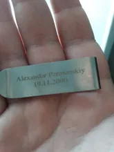 QOONG-billetera de acero inoxidable con grabado personalizado, Clip de bolsillo Delgado, Color plateado, para tarjetas de crédito, dinero en efectivo, QZ40-008