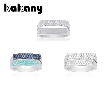 

Kakany 2020 High Quality Fashion Navy Blue & Lake Blue Rectangular Zirconia Charm Zircon B Ring Ladies Party Luxury Jewelry