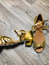 Zapatos de salón tango salsa Latino para niñas, zapatos de tacón bajo, 20 colores