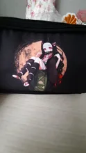 Anime demonio asesino Kimetsu No Yaiba lona monedero lápiz caso maquillaje bolsa de lápiz papelería bolsa de dibujos animados caja de lápiz