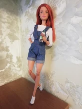 Fashion Suspenders Trousers Outfit Set for Barbie 11 Inches BJD FR SD Doll Dress Dress