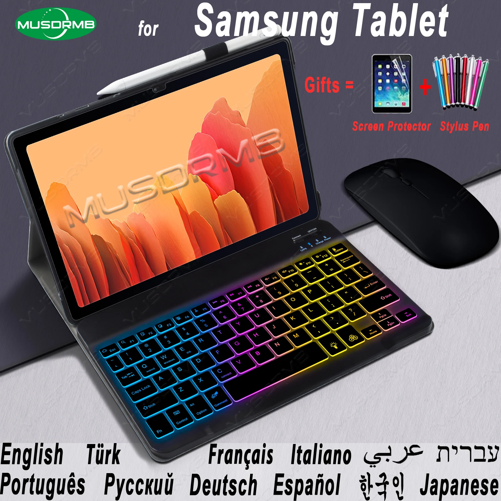 Étui pour tablette avec clavier, housse pour Samsung Galaxy Tab A8 10.5  Dock Lite Tab 10.4 S7 S8 11 S7 Plus S7 S8 - AliExpress