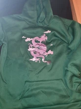 Estampado de dragón suéter con capucha para mujer, tops Kawaii de Hip hop Harajuku de gran tamaño, ropa para mujer