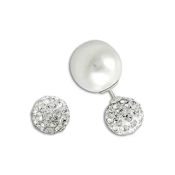 

Angemiel 925 Silver Double-Sided Pearl & Cubic Zirconia Earrings