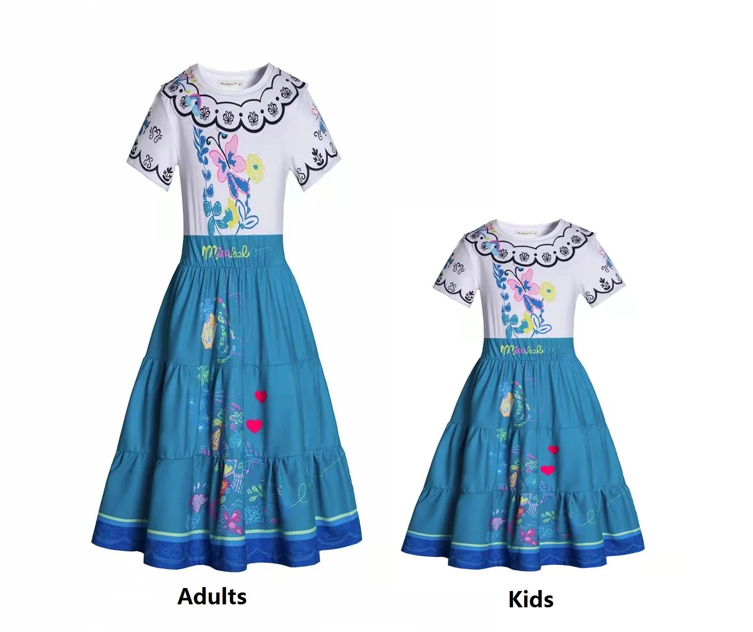 Isabela Madrigal - Encanto -Costume Dress  Kid's Sleeveless ncanto Mirabel Encanto PEPA Dress Luisa Isabela Madrigal Candy Dress couple matching outfits for photoshoot Family Matching Outfits