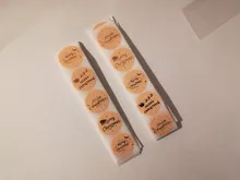 Pegatinas de Feliz Navidad de oro rosa para álbum de recortes, 1 pulgadas, 100-500 uds, etiquetas de sellado para fiesta, bricolaje, embalaje, pegatinas de papelería