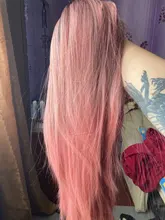 Pink Cosplay Wigs Dark-Root Wavy Colorful-Fiber Black White High-Temperature Synthetic-Long