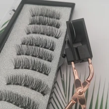 Pestañas postizas magnéticas 3D, 5 imanes, 4 pares, hechas a mano, naturales, de visón Artificial, con pinzas