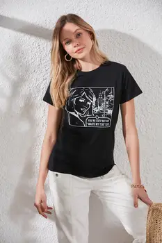 

Trendyol Printed Basic Knitted T-Shirt TWOSS20TS0898