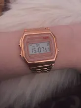 Reloj digital vintage para hombres y mujeres, pulsera con pantalla led electrónica de oro y plata para militares, en color negro, ideal para deportes y regalo