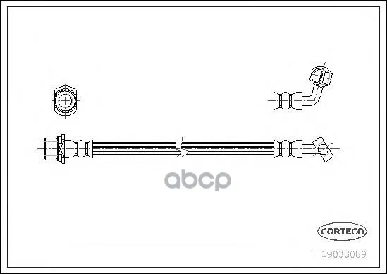 Шланг Тормозной Toyota: Land Cruiser 100 4.2 Td/4.7 98-, Land Cruiser 90 3.0 D-4d 95- Corteco арт. 19033089