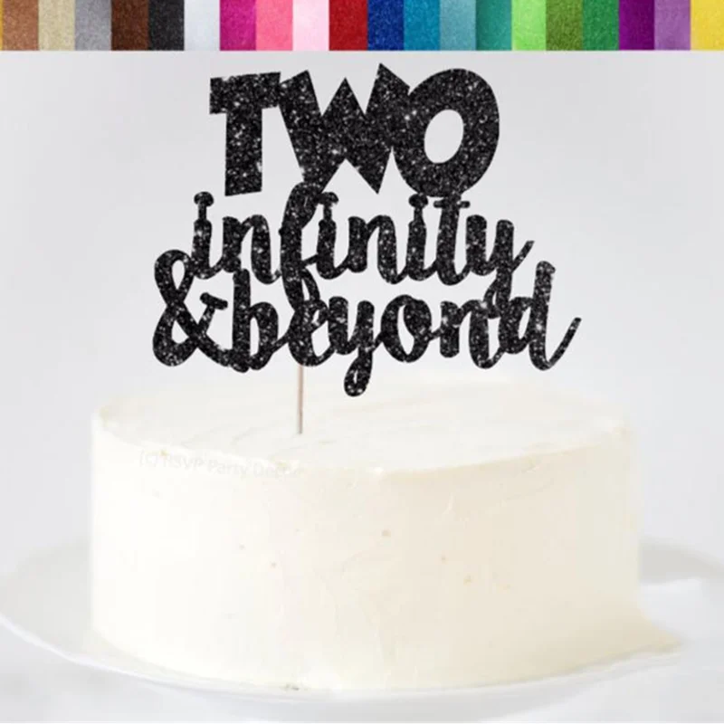 Custom Twond Cake Topper Personalised Second Birthday glitter Space 2nd Decorations Party | Дом и сад