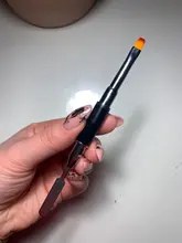 1 Pc doble lado arte de uñas cepillo UV Gel pluma dibujo cepillado Tip de uñas de acrílico constructor de uñas de arte herramienta