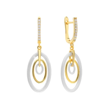 

Silver earrings with ceramics and cubic zirconia sunlight sample 925