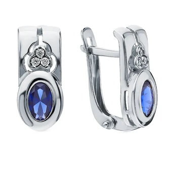 

Silver earrings with cubic zirconia and nanosaphires sunlight sample 925