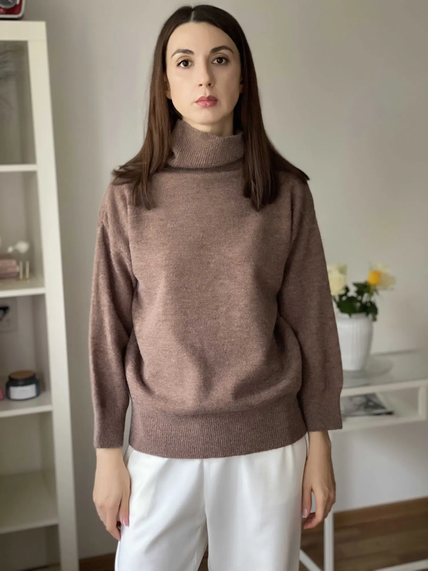 WYWM Turtle Neck Cashmere Sweater Women Korean Style Loose Warm Knitted Pullover 2021 Winter Outwear Lazy Oaf Female Jumpers photo review