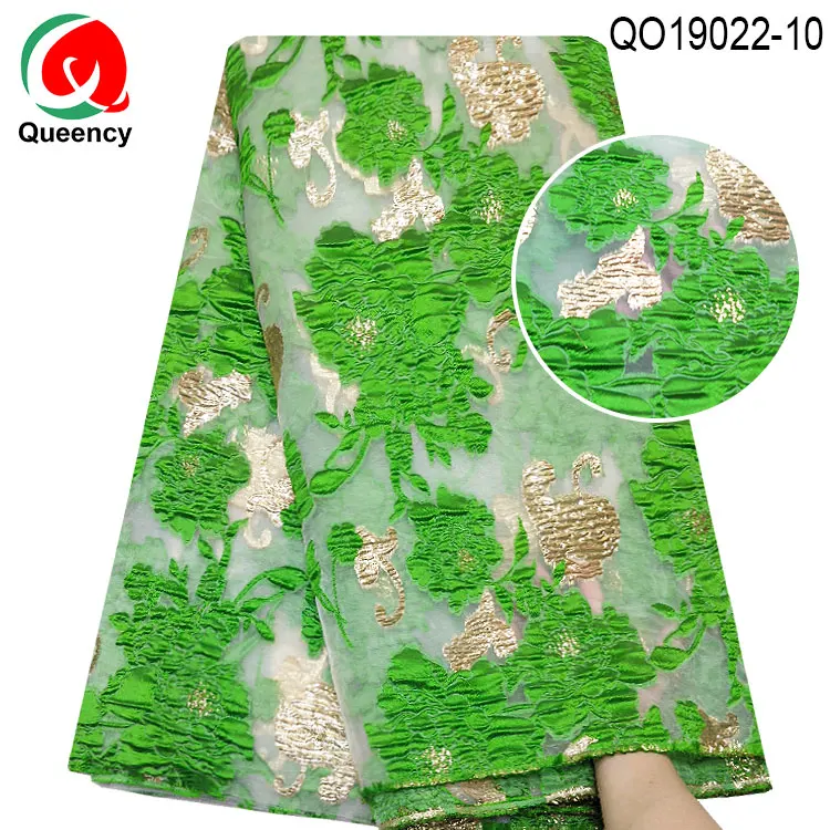 QO19022-10 QO19022-DHL красивые цвета бахрома цветок жаккардовая ткань Нигерия Америка парча ткань детская юбка Diy шитье 5 ярдов - Цвет: QO19022-10