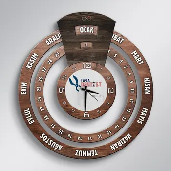 

Personalized Professional Dentist Infinite Mayan Calendar Wooden Wall Clock-2