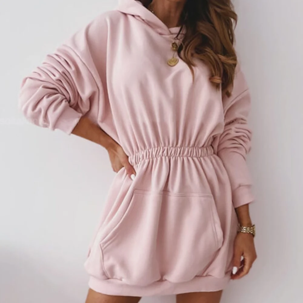 

OSKE Fashion Solid Color Women Hoodies Tong Tunics Hoodies For Women Comfortable Hoodie Sweatshirt Character Hooded Sweatshirt