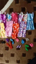 Conjunto de accesorios para muñecas Barbie, accesorios para muñecas Barbie, 32 artículos, 10 vestidos a la moda + 4 gafas + 6 collares + 2 bolsos + 10 zapatos