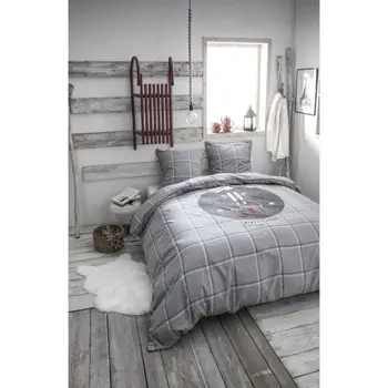 

TODAY 100% cotton Quilt SKI hill 240x260cm + 2 pillowcases 63x63 cm-Gray