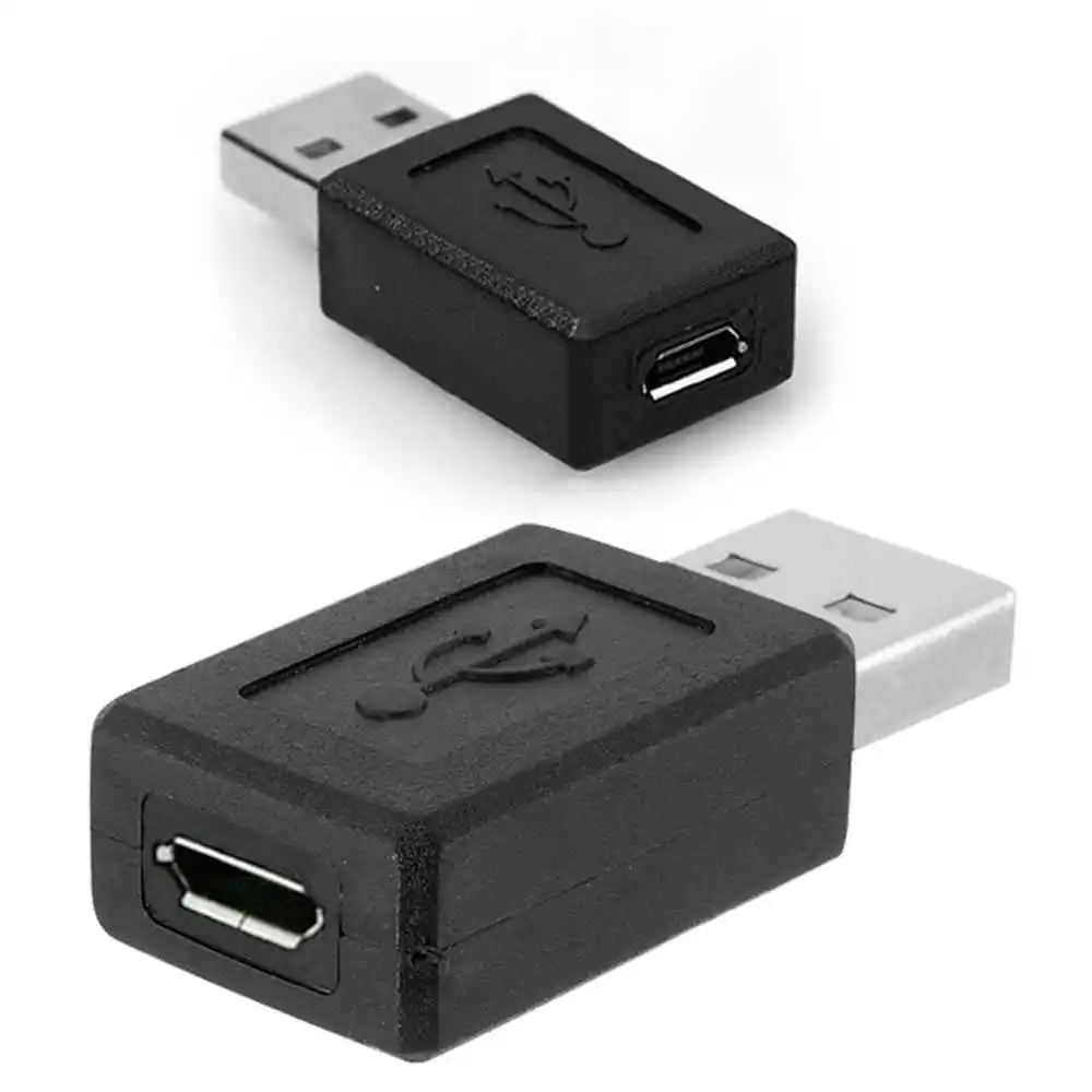 Адаптер преобразователь USB 2 0 Type A папа Micro B 5 pin мама черный совместимый с