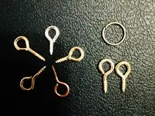 200 unids/lote pequeño Mini ojo Pins eyepin ganchos ojales tornillo roscado 8 colores cierres ganchos DIY joyería hacer accesorios