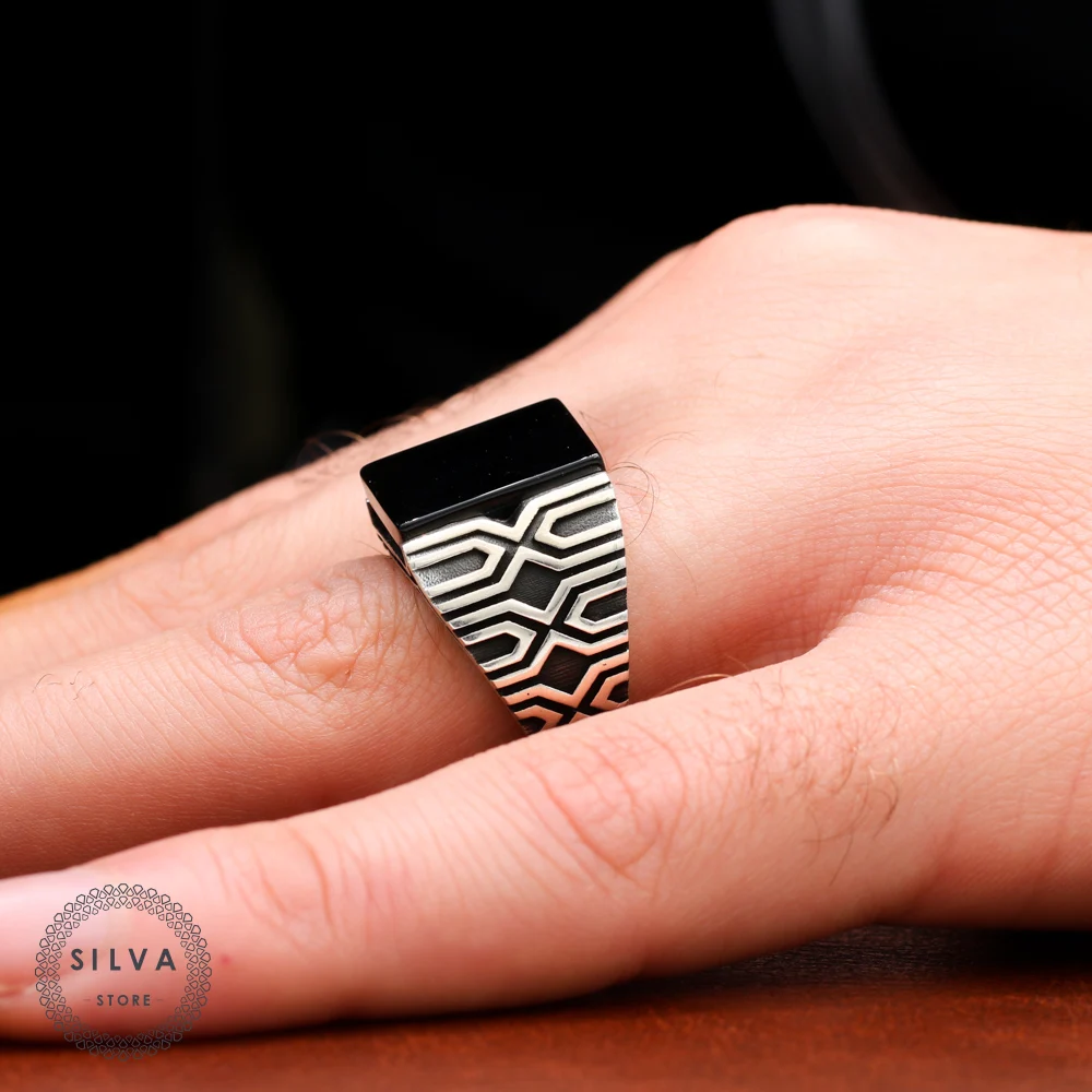

Agate Aqeeq 925 Silver Men's ring. Men's Jewelry Stamped With Silver Stamp 925 All Sizes Are Available