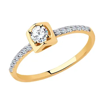

Sokolov ring in Gold with cubic zirconia, fashion jewelry, gold, 585, women's male